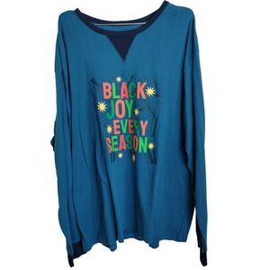 Wondershop Men's T-shirt LS Sleepwear 'Black Joy Every‎ Season' Holiday XXL New